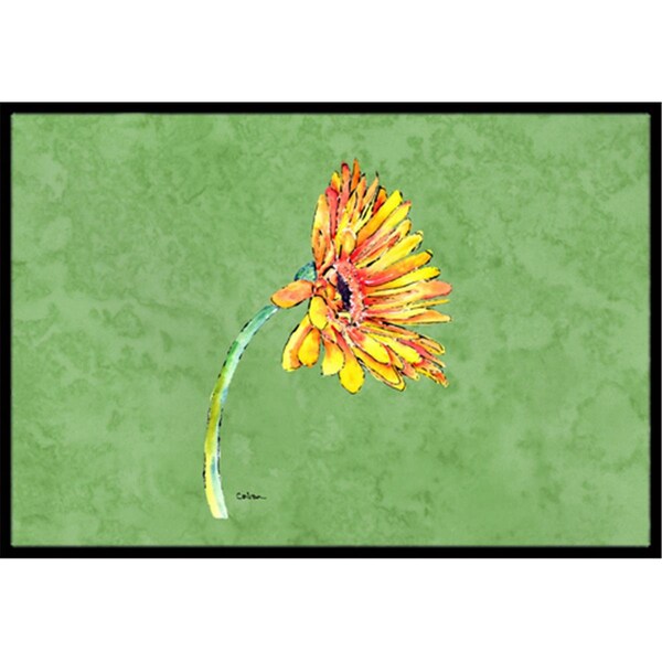 Jensendistributionservices 24 x 36 in. Gerber Daisy Orange Indoor Or Outdoor Doormat MI2556071 - main